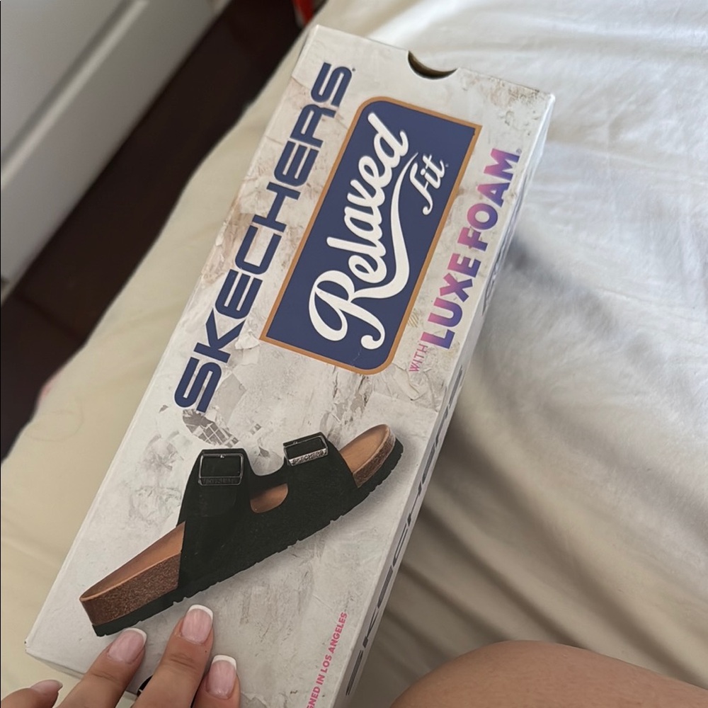 Skechers Black Sandals Relaxed Fit Comfort